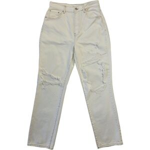 PacSun woman’s Ivory Distressed Dad Jeans size 29 high rise loose fit